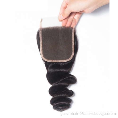 Malaysian Loose Wave  Hair Bundles with Closure Good Brazilian Cheap Hair Bundle with Middle Part Closure